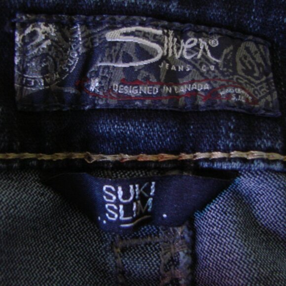 Silver Suki Slim Jeans Dark Wash Skinny Straight Tall Size 28 W28 L31 - Picture 4 of 15